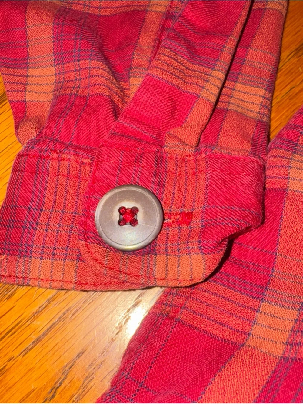 Patagonia Girls' Red and Orange Plaid Hooded Dress